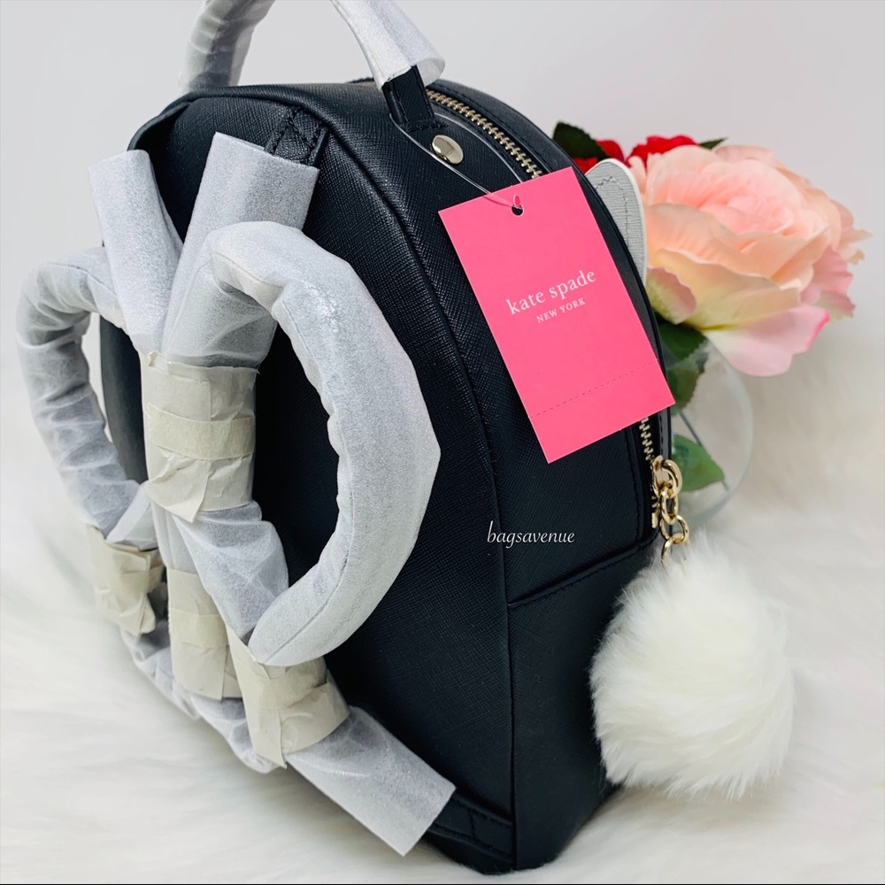 Rabbit sammi backpack bunny black Kate Spade white - Picture 3 of 8